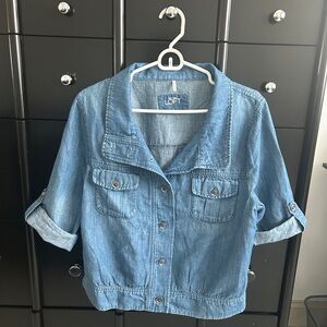 Ann Taylor loft Jean short sleeve top